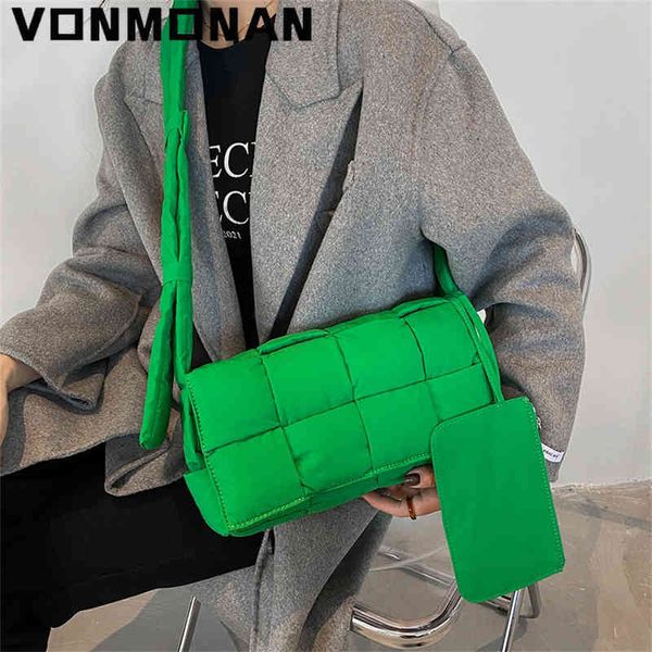 

oxford cloth weave padded handbags purses designer quilted women shoulder bags branded 2022 winter down cotton crossbody bag sac