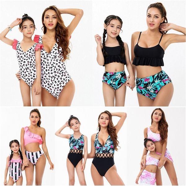 Mama und ich Badeanzug Sommer Mutter Tochter Familie Look Baden Tankini Anzug Mama Bikini Mutter Kinder Mädchen Strand Bademode 220531