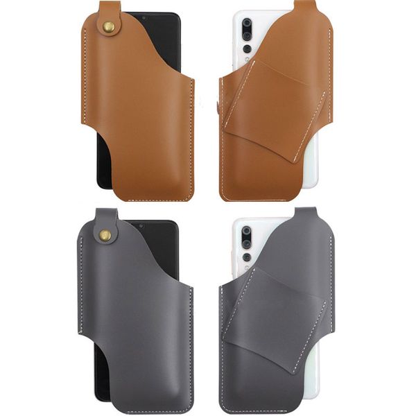 

1pc men cellphone loop holster case belt waist bag props pu leather purse phone wallet for men black/brown/light brown/gray