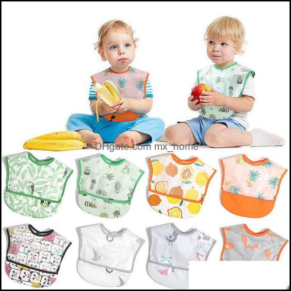 Lätzchen Burp Tücher Baby Fütterung Baby Kinder Mutterschaft 15 Stile Eva Wasserdichte Mittagessen Cartoon Früchte Druck Säuglinge Lätzchen Bo DHF7G