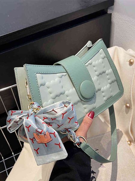 

fashion chain scraf shoulder women's bag underarm 2022 trend pu leather crossbody bags for women luxury designer solid handbags g220517