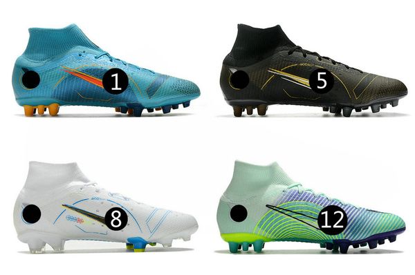 

2022 new boots superfly 8 elite fg ag women / kids / men football shoes mercurial viii dream speed youth gs soccer shoes 14th generation hig, Black