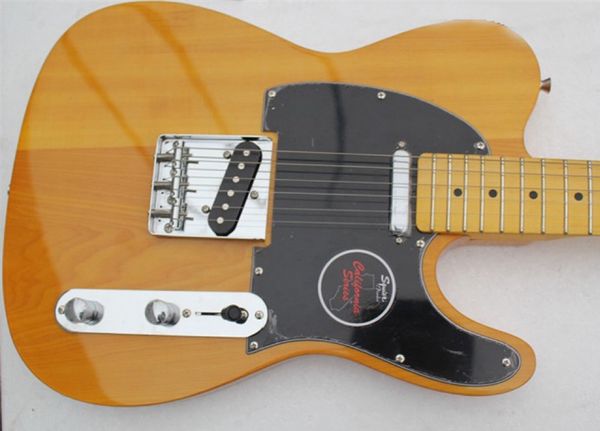 

tele electric guitar elm body chrome hardware color yellow