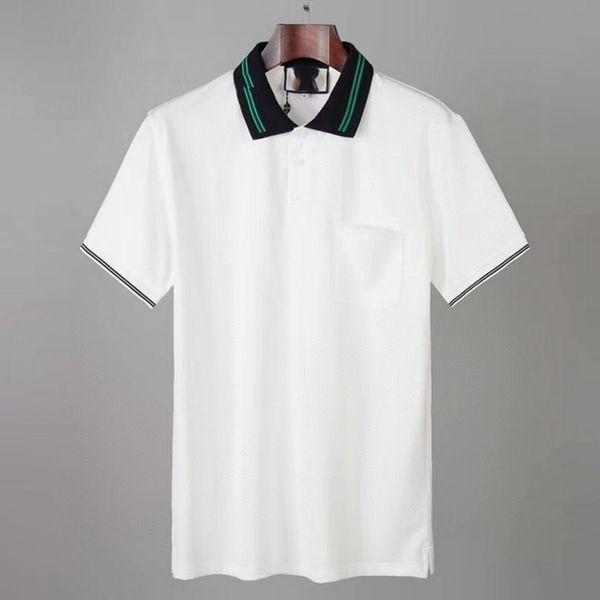 

mens designer polo fashion pure cotton solid breathable short polo luxury for men casual loose black white blue beach m-3xl shirt, White;black