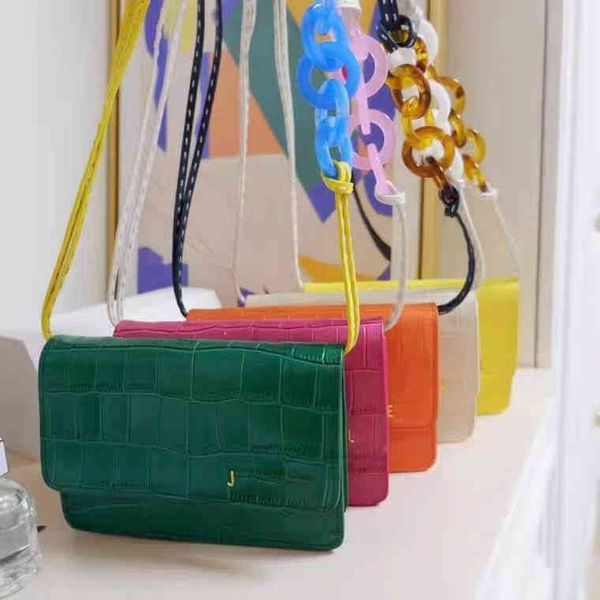 

factory direct sale niche dign candy color crocodile acrylic stitched mini one shoulder msenger bag small square designer