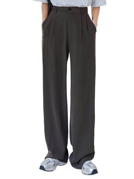 

dazy high waist plicated detail wide leg pants o81q#, Black;white