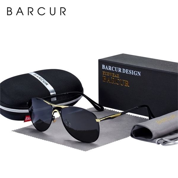 

barcur male sunglasses men polarized brand design sun glasses mens s8712 designer 220514, White;black