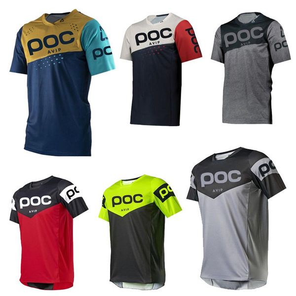 Мужские футболки летняя рубашка с коротким рубашкой Mens Poc Jersey Team Team Dower Th MX DH Camiseta Mtb Enduro Road Bike Jerseymen