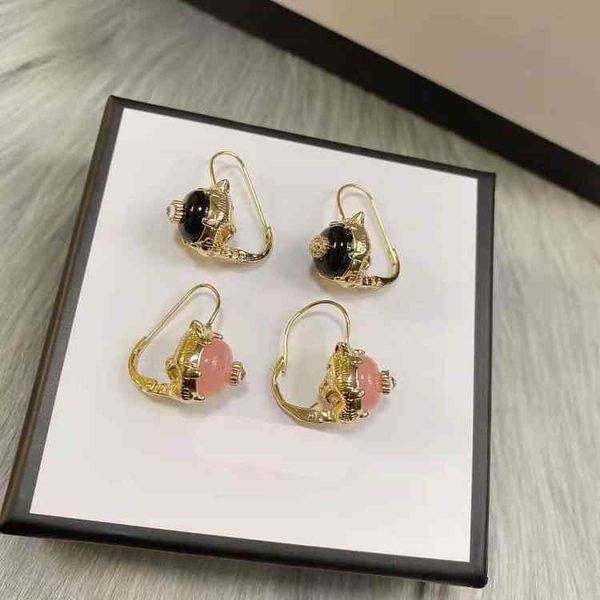 

factory wholesale 2022 stone inlaid brass simple 925 silver earrings female, Golden