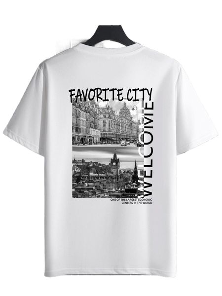 

men building & letter graphic tee m5c5#, White;black