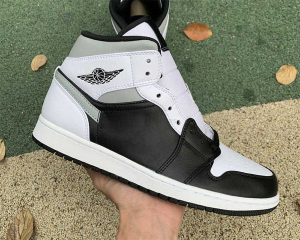 

basketball shoes jumpman 1 1s mid white shadow men women shoes black toes grey trainers sneakers sports come with box