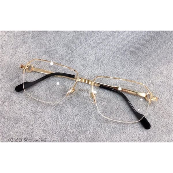 -vendo montatura per occhiali 18k semi-telaio irregolare placcato oro ultraleggero da uomo stile business occhiali da vista di alta qualità 0285O W220423