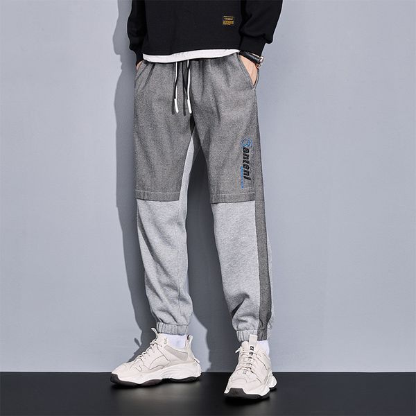 

men sweatpants fashion patchwork streetwear hip hop joggers black grey baggy pants male casual harem trousers 8xl 220816