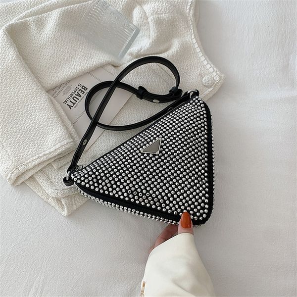 

summer foreign style personalized diamond inlaid female fashion full triangle single messenger 45% off sell online