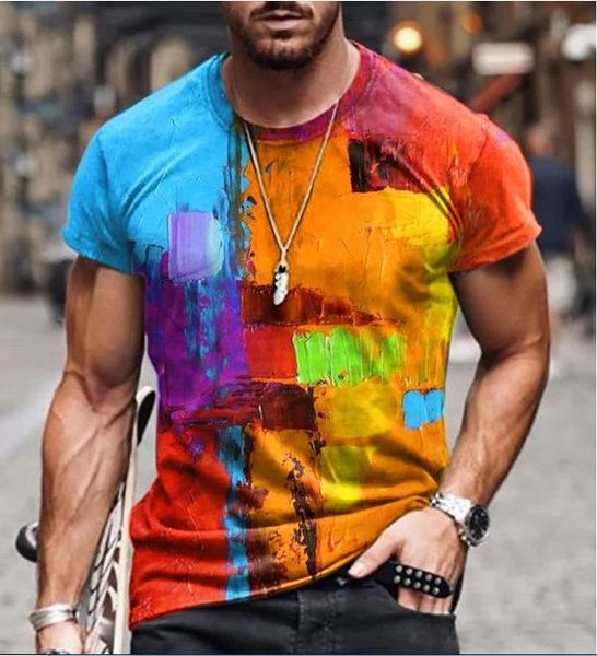

fashion 3d loose print graffiti men's t-shirts casual spring/summer edition, White;black