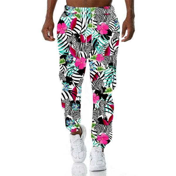 

cjlm pattern printing 3d printing pants zebra flowers tropical colorful classic trousers casual fashion funny street style 7xl 220623, Black
