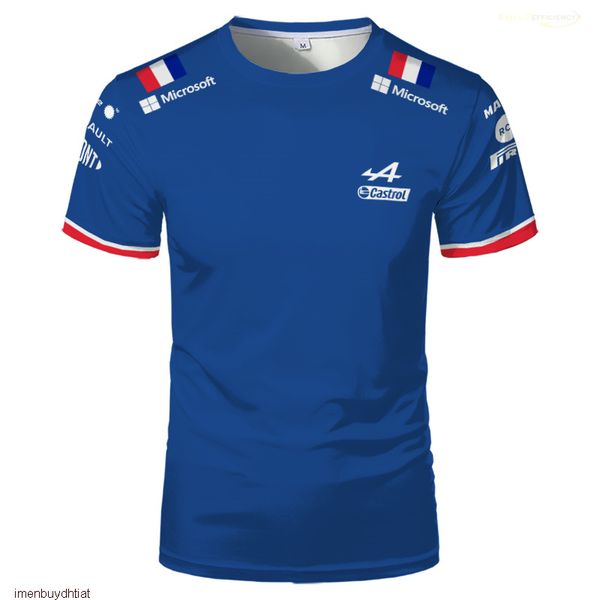 

2022 summer f1 racing team short sleeve t shirts men women 3d printing oversized formula one alpine alonso sports, White;black