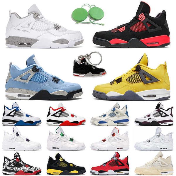 

4 retro basketball shoe 4s university blue taupe haze white cement sail back cat mens trainer outdoor sports sneakers sneakers military, Black