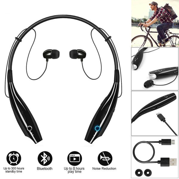 Modische kabellose Bluetooth-Kopfhörer mit hängendem Hals, kabelloses Headset HBS 730, Nackenbügel, Sportkopfhörer, Stereo-Ohrhörer für iOS, Samsung und Android-Smartphones