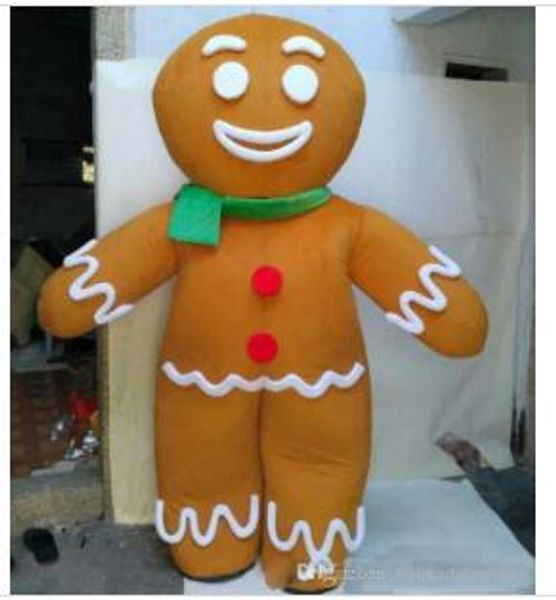 

mascot doll costume gingerbread man mascot costume fancy dress outfit, Red;yellow