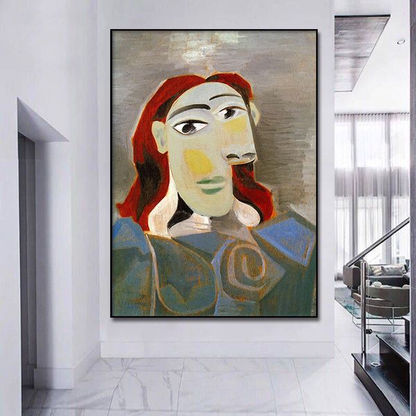 Avatar astratto con occhi e naso deformati Poster su tela Stampa artistica da parete Pittura moderna Immagine nordica della decorazione della casa della camera da letto