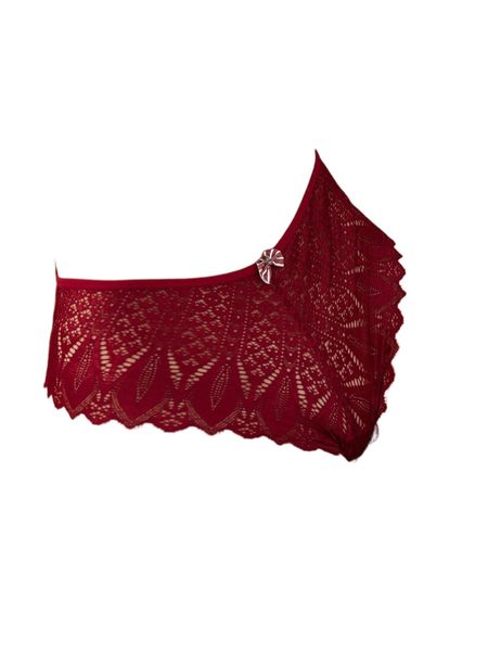 

floral lace panty h6or#, Black;red