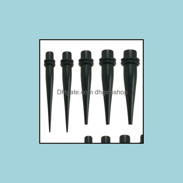 

plugs tunnels body jewelry black uv acrylic ear stretching tapers expander tunnel piercing kit gauges bk 1.6-10mm earring promotional drop, Silver