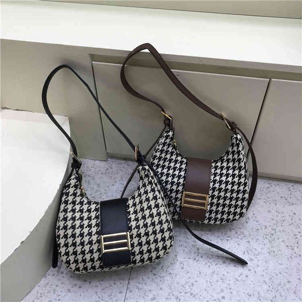 

yahe 2022 new korean versatile fashion staff bag thousand bird lattice splicing single shoulder msenger underarm bag designer bags