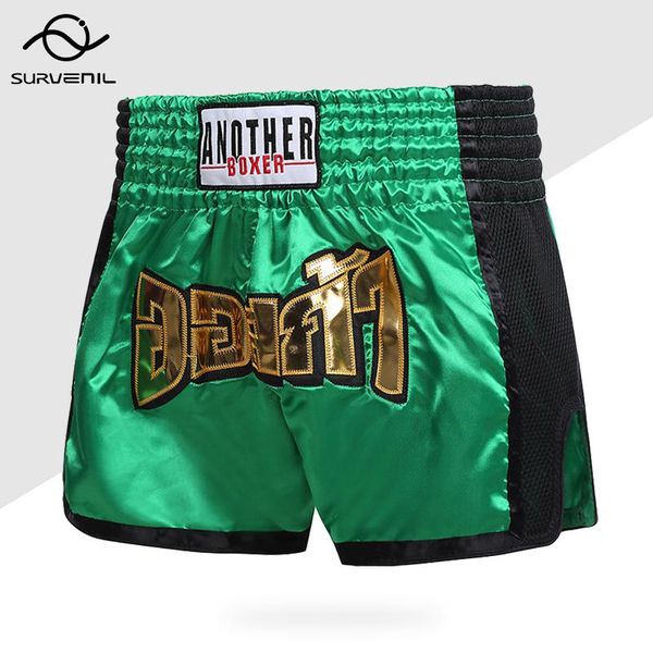 

men's shorts breathable mma pants polyester muay thai for women embroidered patch fight boxing training trunks men short kickboxingmen&, White;black