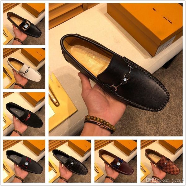 

g1 2022 fashion designer luxury men shoes genuine leather casual summer shoes classic mens loafers elegantes slip on men's flats plus m, Black