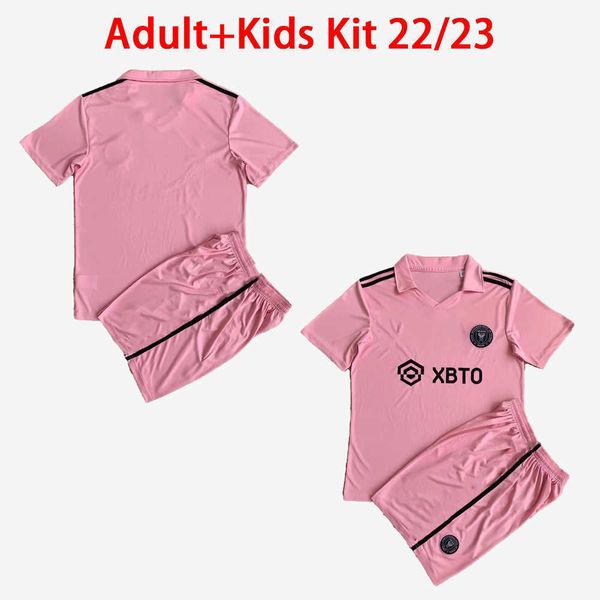 

kids kit 2022 2023 mls inter miami socer jerseys boys sets mota yedlin children pink thrid blue 22 23 beckham higuain matuidi cf, Black