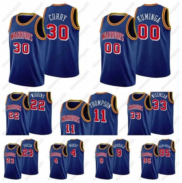 

75th anniversary royal jersey stephen curry thompson andrew wiggins poole draymond green andre iguodala kuminga moody toscano anderson, Black