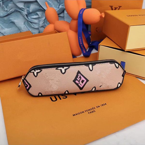 

sunflower doll doodle wallet luxury colorful letter leopard women portable wallets brand men wallets card holder clutch bag pencil case coup, Red;black