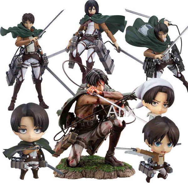 

18cm mikasa ackerman figure attack on titan rival action eren package ver.levi pvc