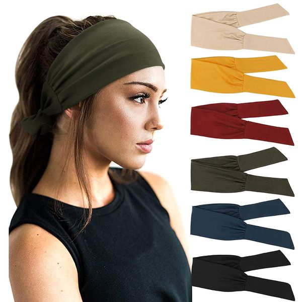 

women adjustable knotted headbands elastic non-slip fashion hair bands for workout sports running yoga, Silver