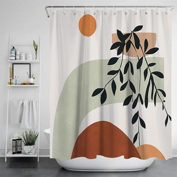 Cortinas de chuveiro Ashou Morandi Minimalism Cortina para banheiro resumo à prova d'água CurtainShower