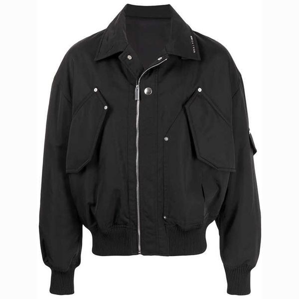 

[spot]alyx high street silhouette ma1 flight jacket casual loose function thick cotton jacket bomber, Black