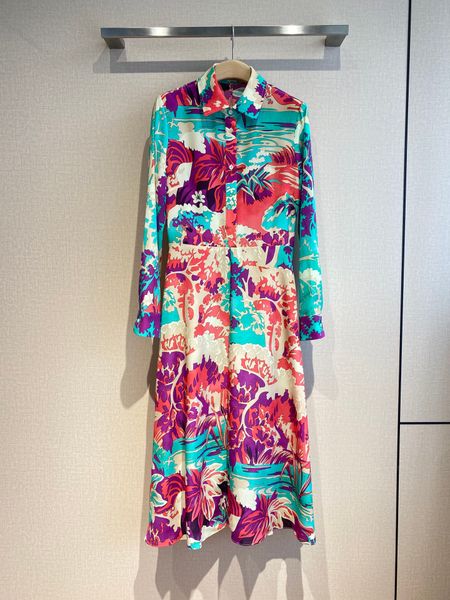 

european fashion brand color abstract large area printed dress, Black;gray