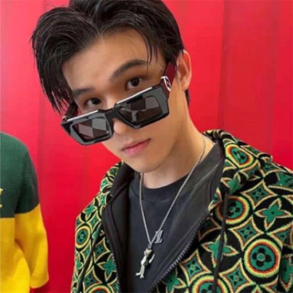 

sunglasses small square male star net red same concave female, White;black