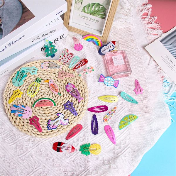 

kids hairpin cartoon christmas tree santa claus watermelon unicorn printing baby hair accessories girls barrettes wholesale 0 3xt e3, Slivery;white