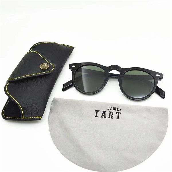

james tart 241s sunglasses for men women summer style anti-ultraviolet retro plate oval frame random box, White;black