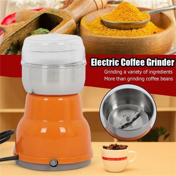 Neue elektrische Edelstahl Kaffeemühle Home Schleifen Fräsmaschine Kaffee Zubehör-Eu-Stecker für Home Küche 220V T200619