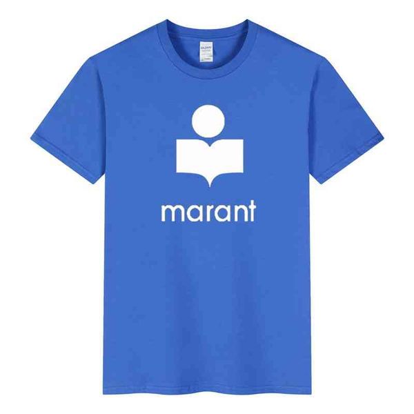 

newnew summer marant t-shirt men oversized t shirt 100% cot, White;black