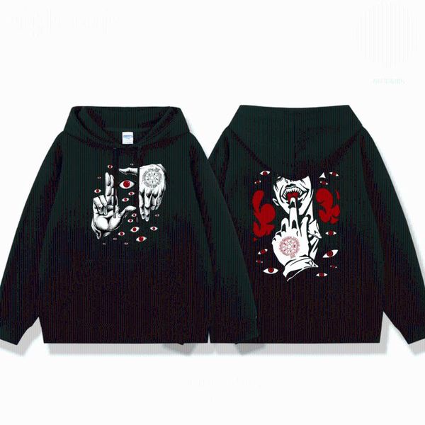 Erkek Hoodies Sweatshirts Anime Hellsing Ultimate Graphics Baskı Hoodie Erkek Kadın Manga Alecard Gözler Desen Sweatshirt Kış Moda Pul