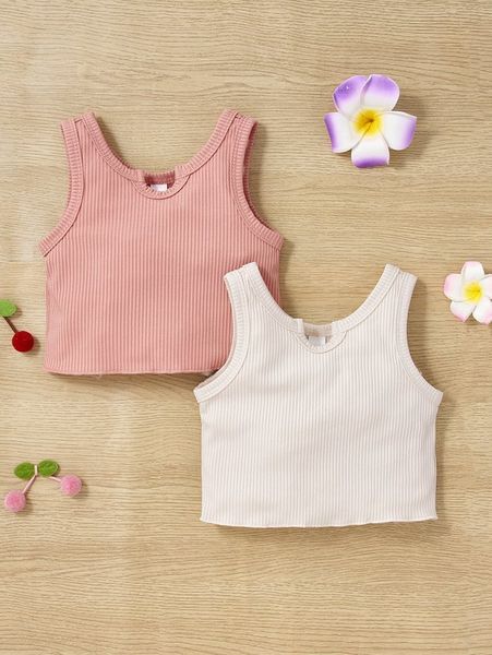 

baby 2pcs rib knit notched neck crop she, Blue