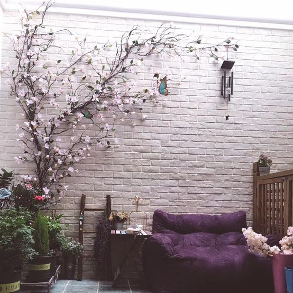 Dekorative Blumenkränze Rose Künstlicher Magnolienrankenkranz Hängender Efeu-Rattan-Rosenzweig für Zuhause, Hochzeit, DIY, Hintergrund, Wanddekoration