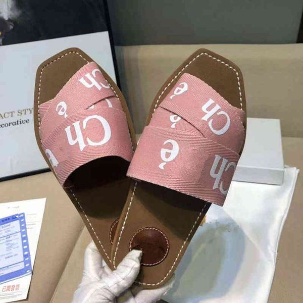 

designer h slippers brand slippers slides sandals high version ch kejia's new letter cross woven belt roman casual women's wear co, Black