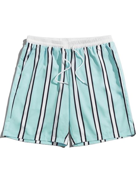 

romwe guys striped drawstring shorts a0uq#, White;black