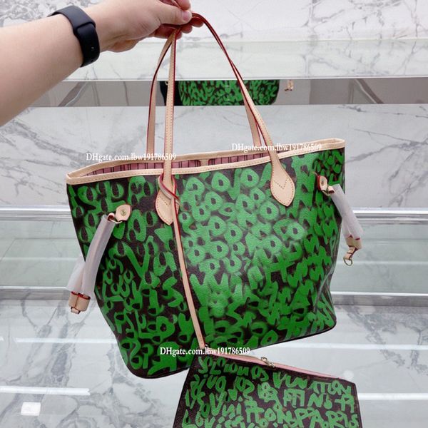 

fashion designer bag 2pcs set totes on the go mm women bag handbags luxurys designers lady letter print shoulder bags color letters handbag