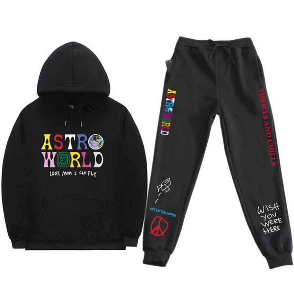 

selling travisscotts astroworld men's and women's hooded sweater leisure set, Gray